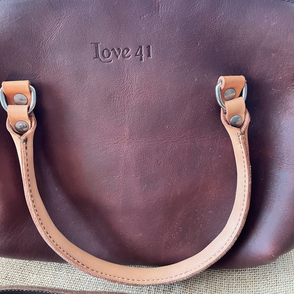 Love 41 Women's Dark Brown Leather Satchel - Picture 9 of 11